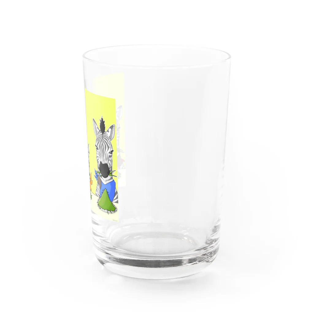 あま田こにーのしまうま、くさ、おいしい。 Water Glass :right