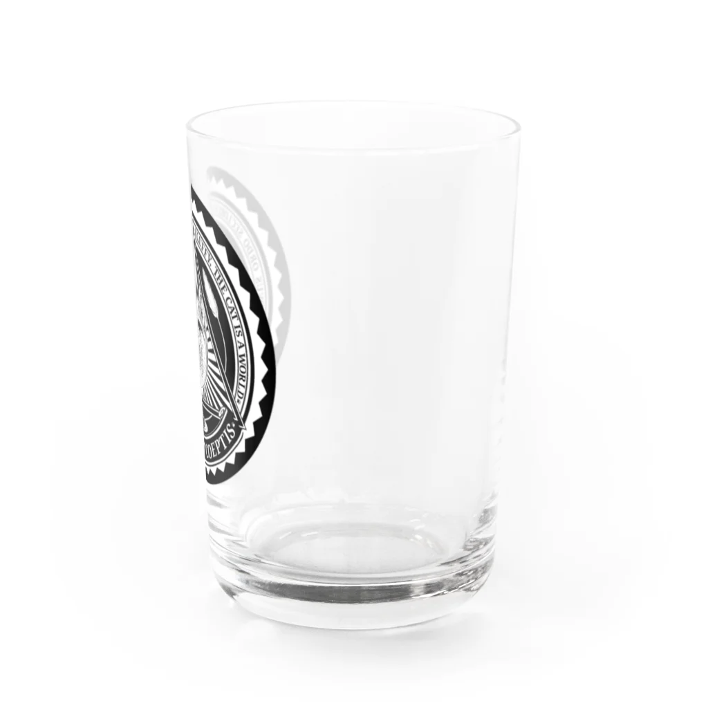 erico de federikoのNyalluminati(ニャルミナティ)ロゴ Water Glass :right