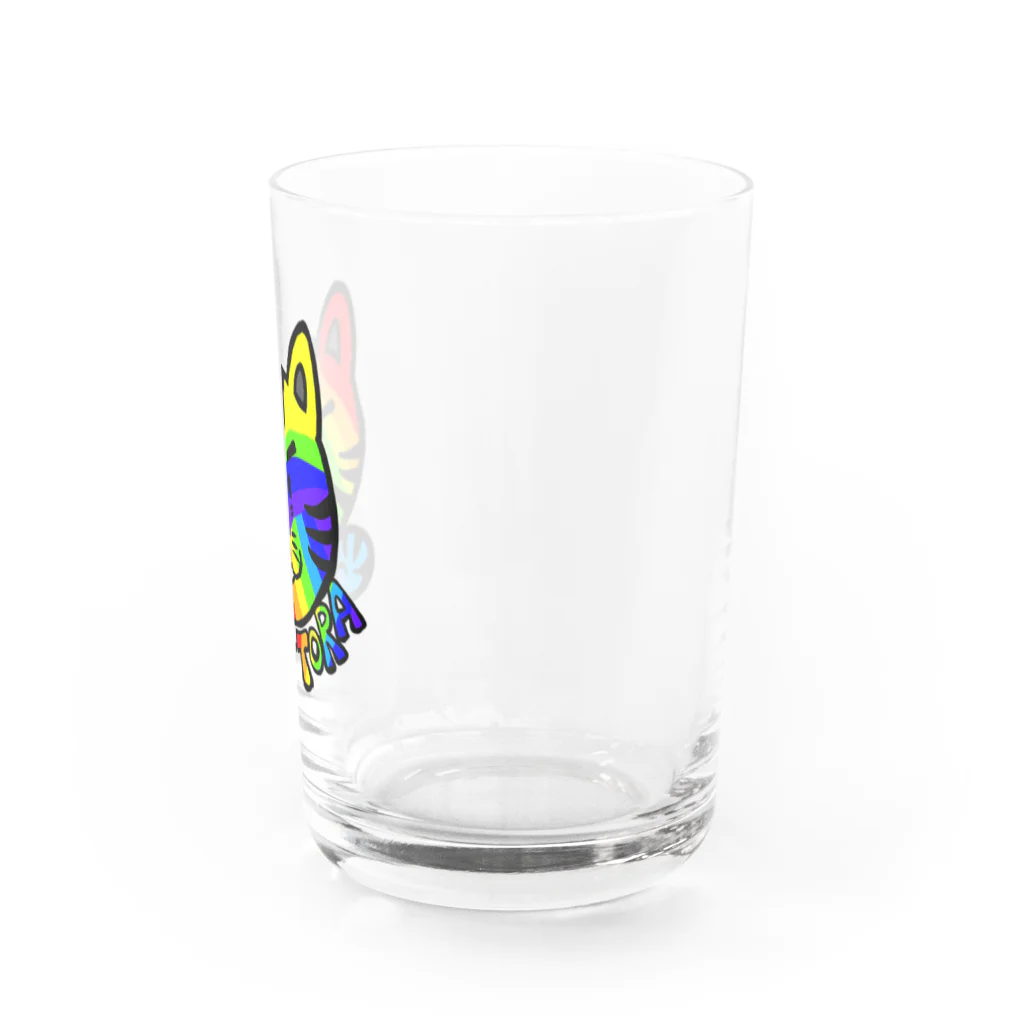 TOMMY★☆ZAWA　ILLUSTRATIONのTORAくん(Rainbow) Water Glass :right