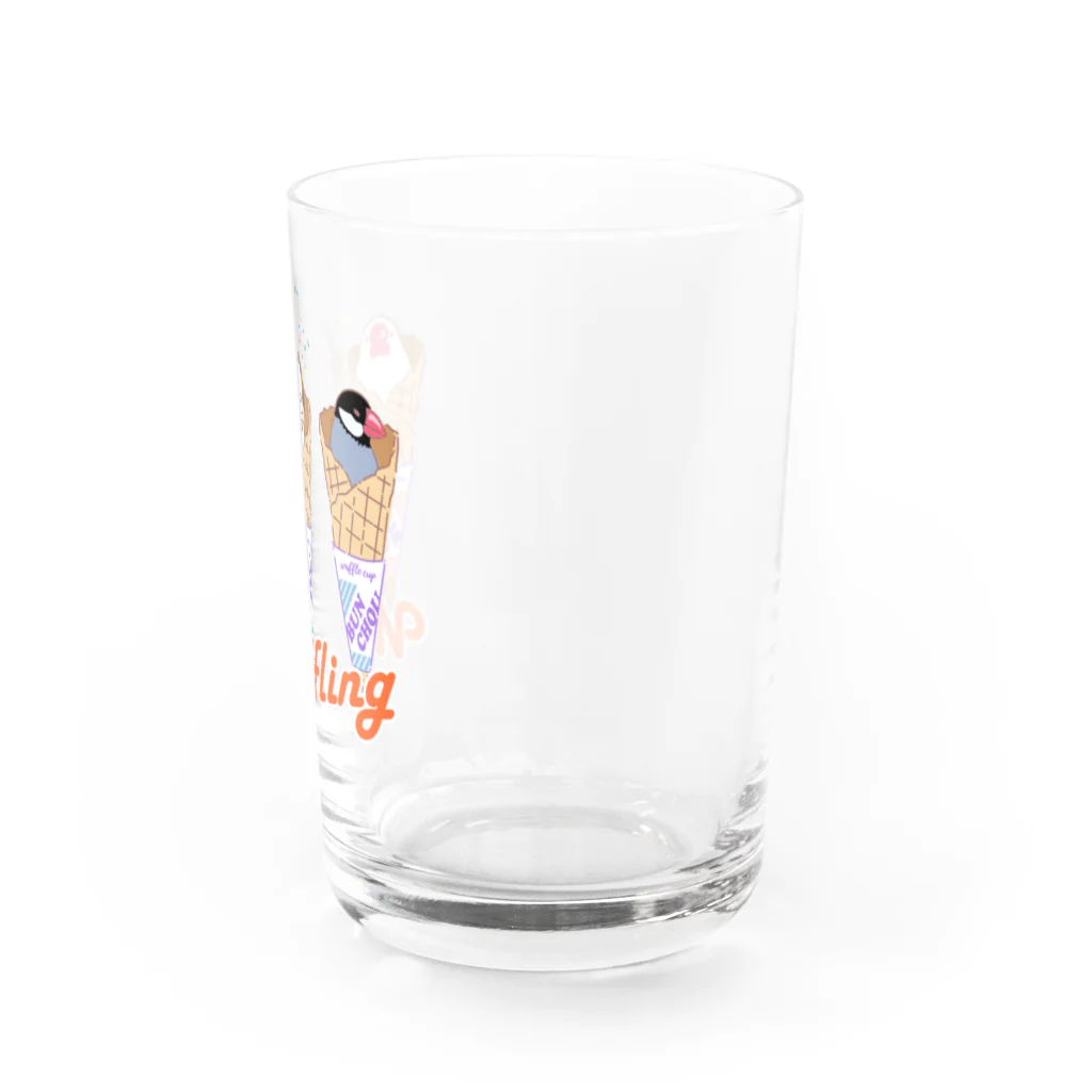 EASEのwaffling 文鳥と部長 Water Glass :right