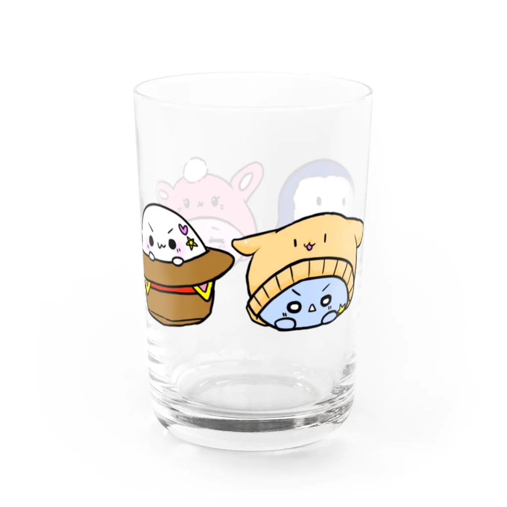 しろいのショップのおばけwithアニマル帽 Water Glass :right