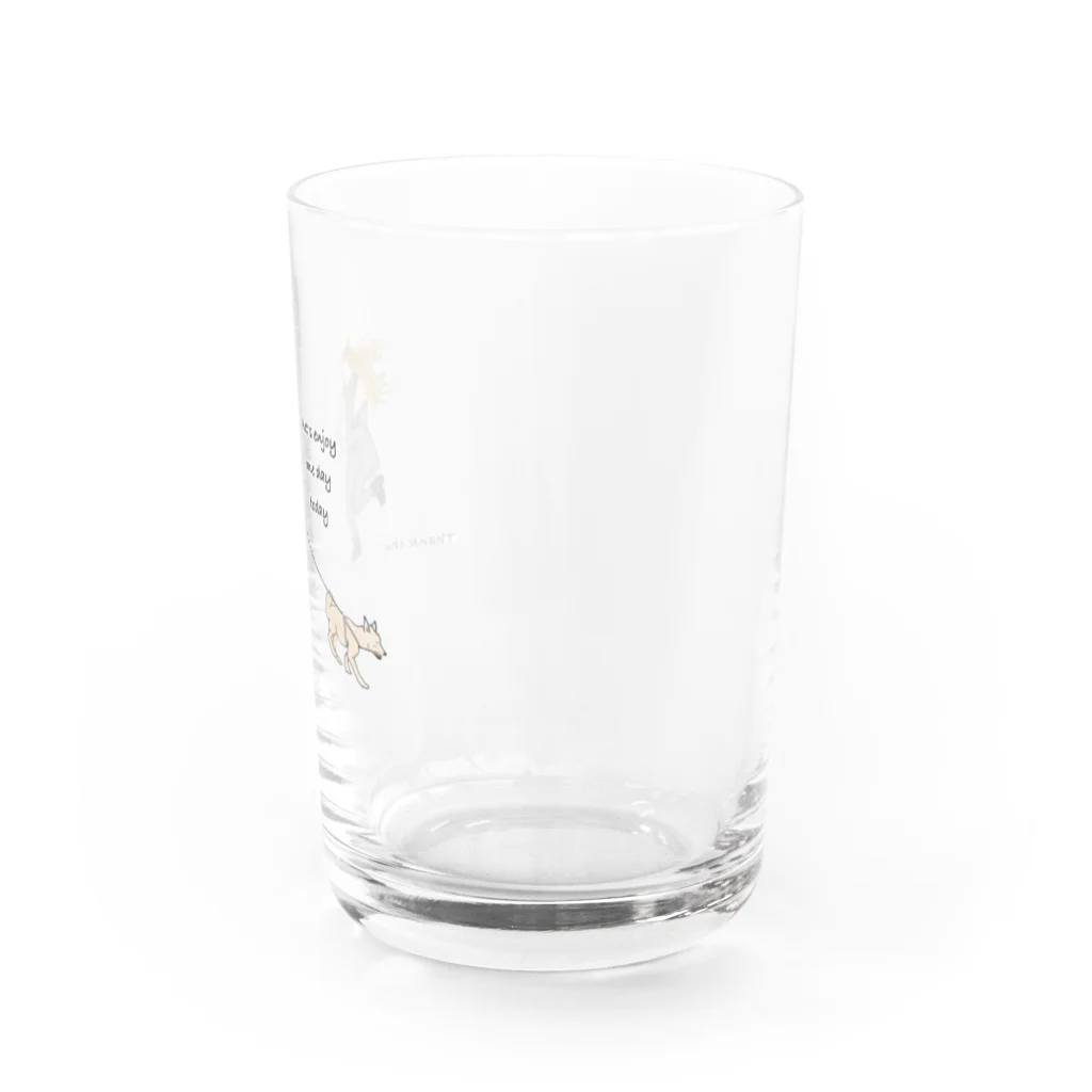 Let's have a wonderful day!の今日も1日楽しもう！ Water Glass :right