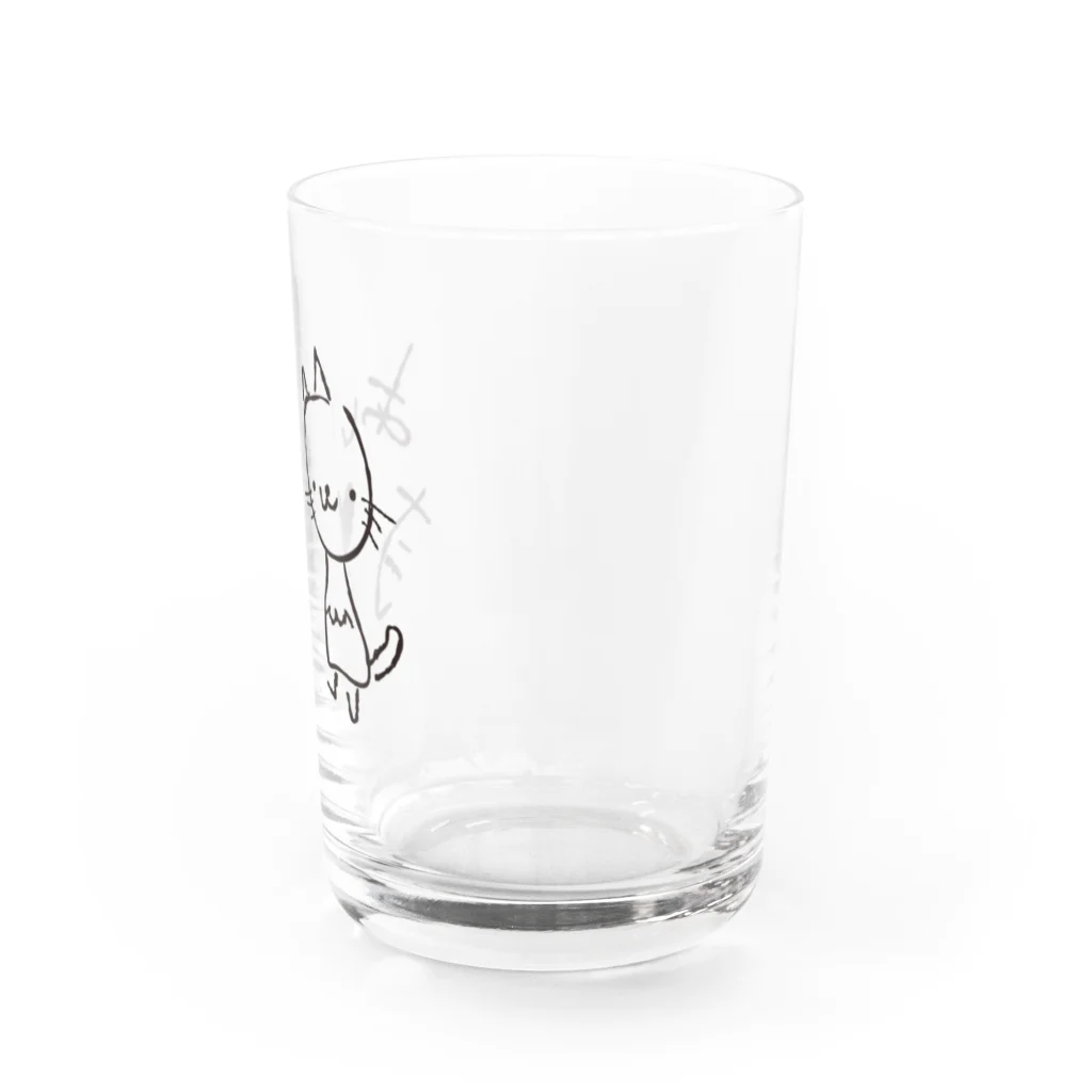 かぶとらのゆるいねこ　「あいらぶ猫」 Water Glass :right