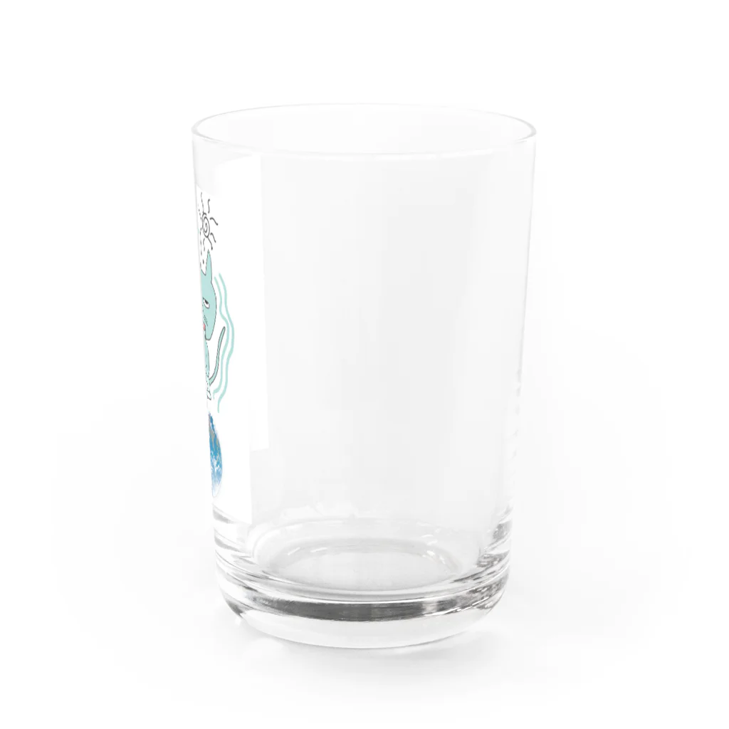 猫　ネコ　ねこの悟り猫　 Water Glass :right