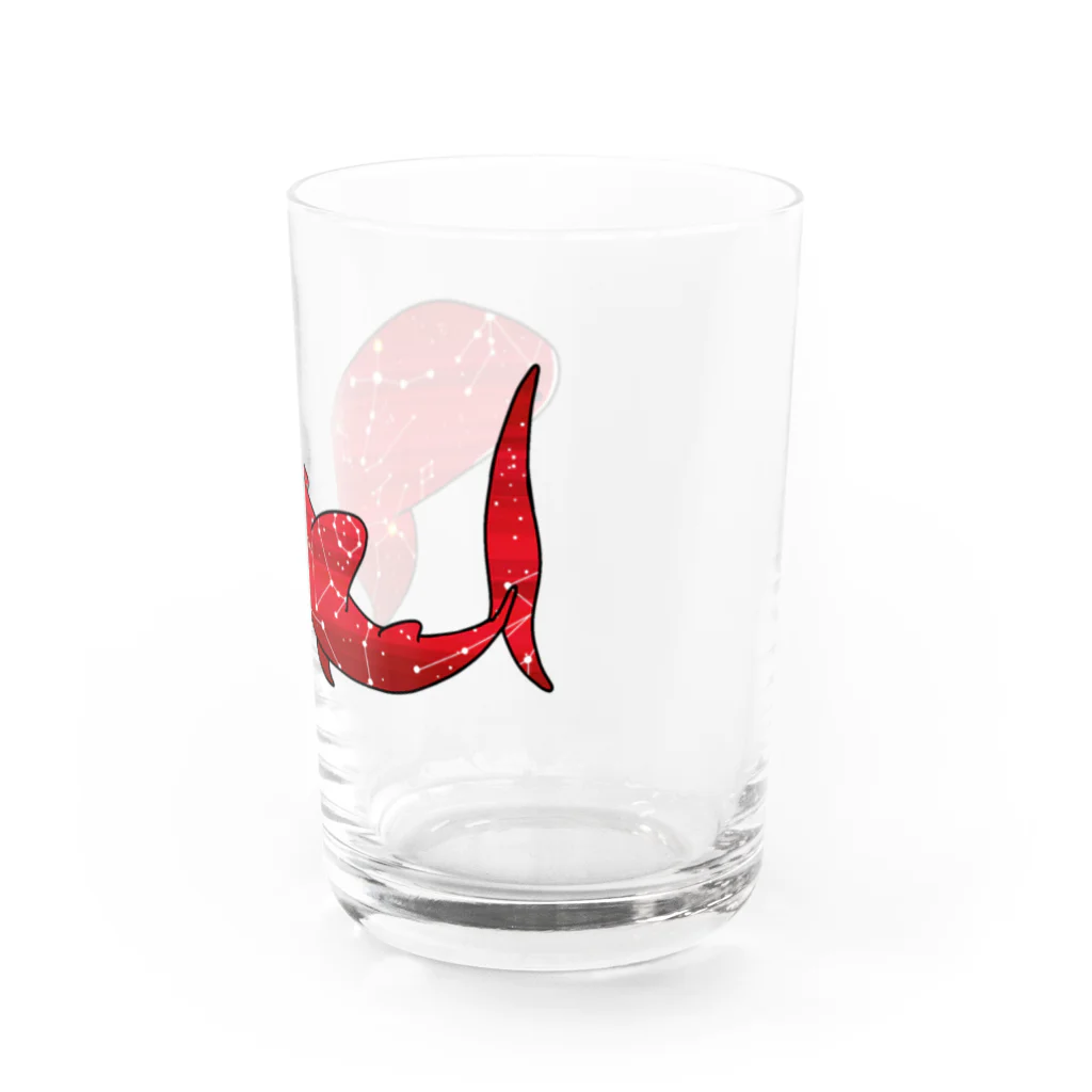 ふとんにおぼれるのジンベエザメ 夏の星座 赤 Water Glass :right