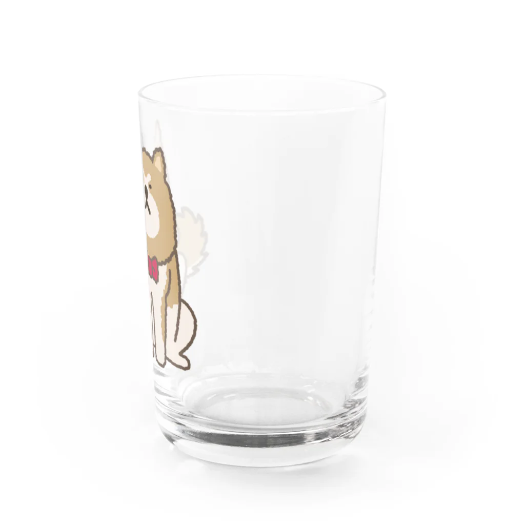 しばじるしデザインのあっあっあきた犬（ネクタイ） Water Glass :right