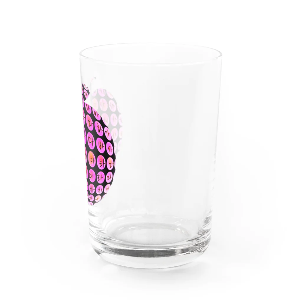 LalaHangeulのはんぐるde林檎　~チェリーピンク~ Water Glass :right