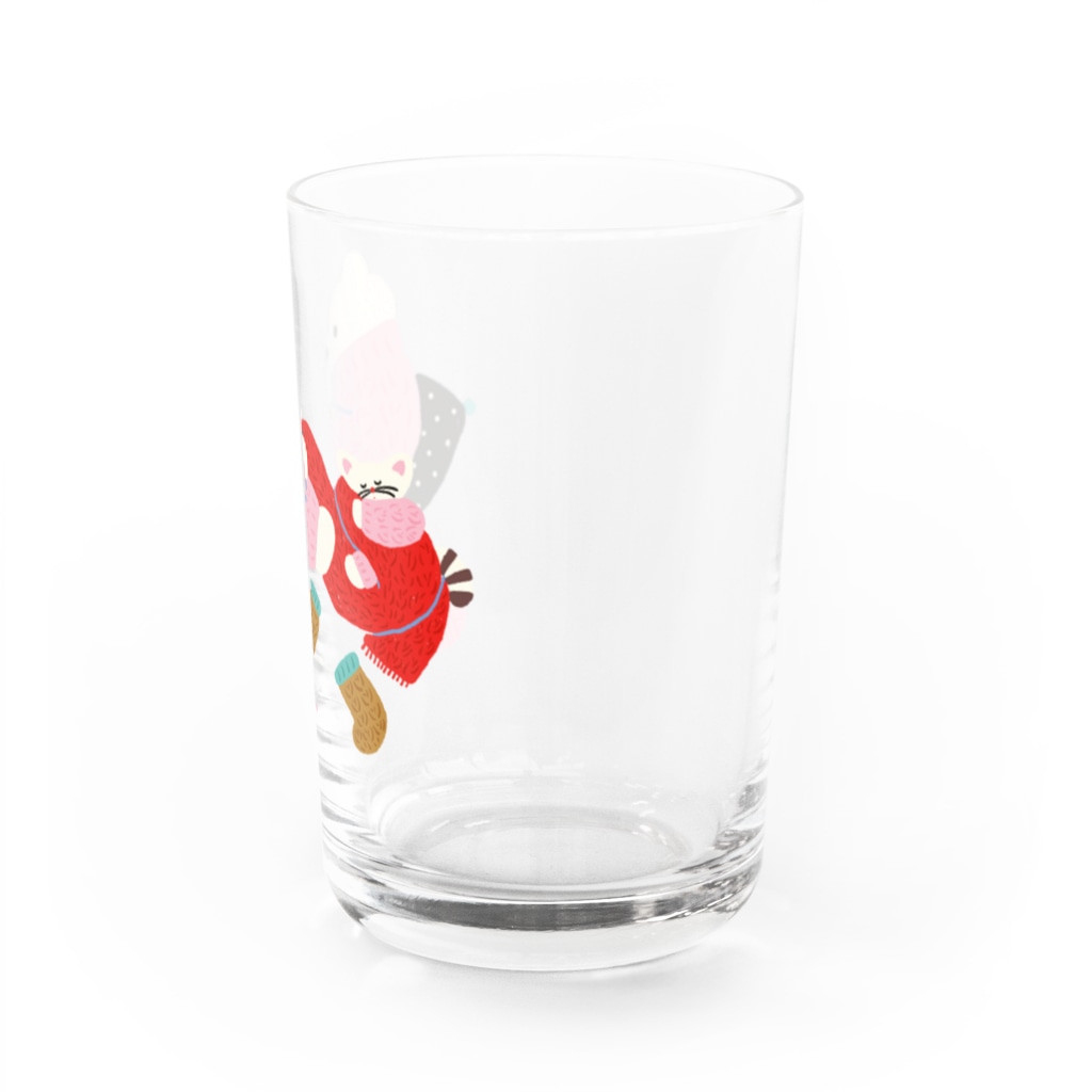 かわべしおん | イラストレーターのおそろいニット_ねことくま Water Glass :right