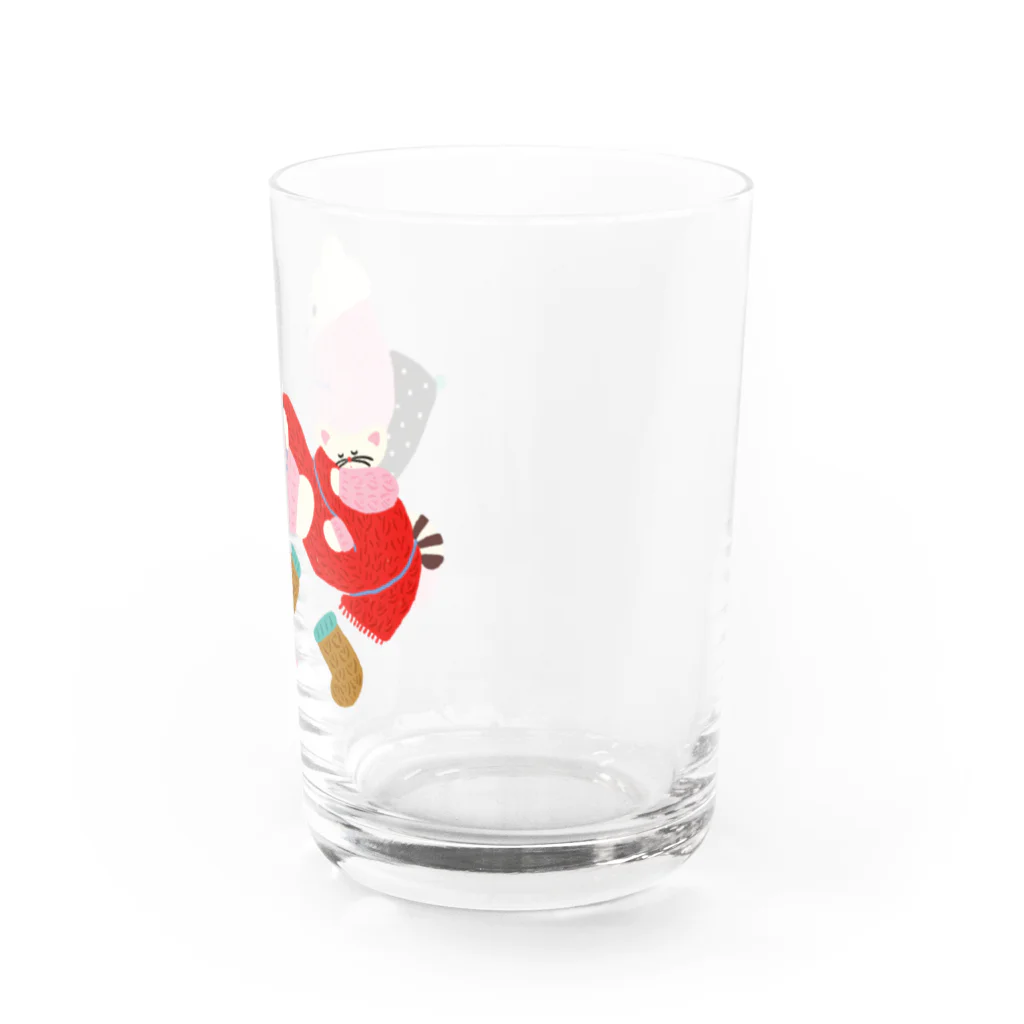 かわべしおん | イラストレーターのおそろいニット_ねことくま Water Glass :right