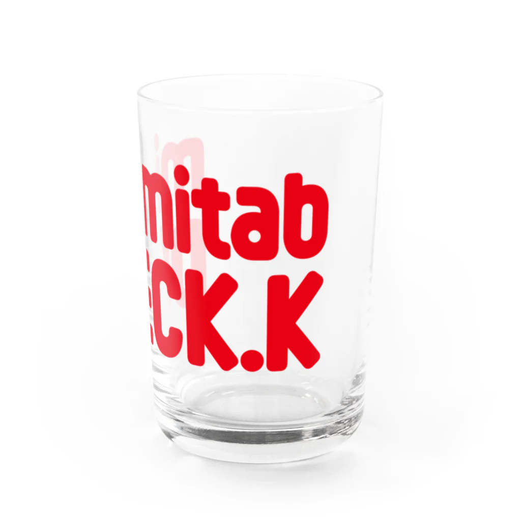 mimitabDECK.Kの耳たぶでっけー（赤ロゴ） Water Glass :right