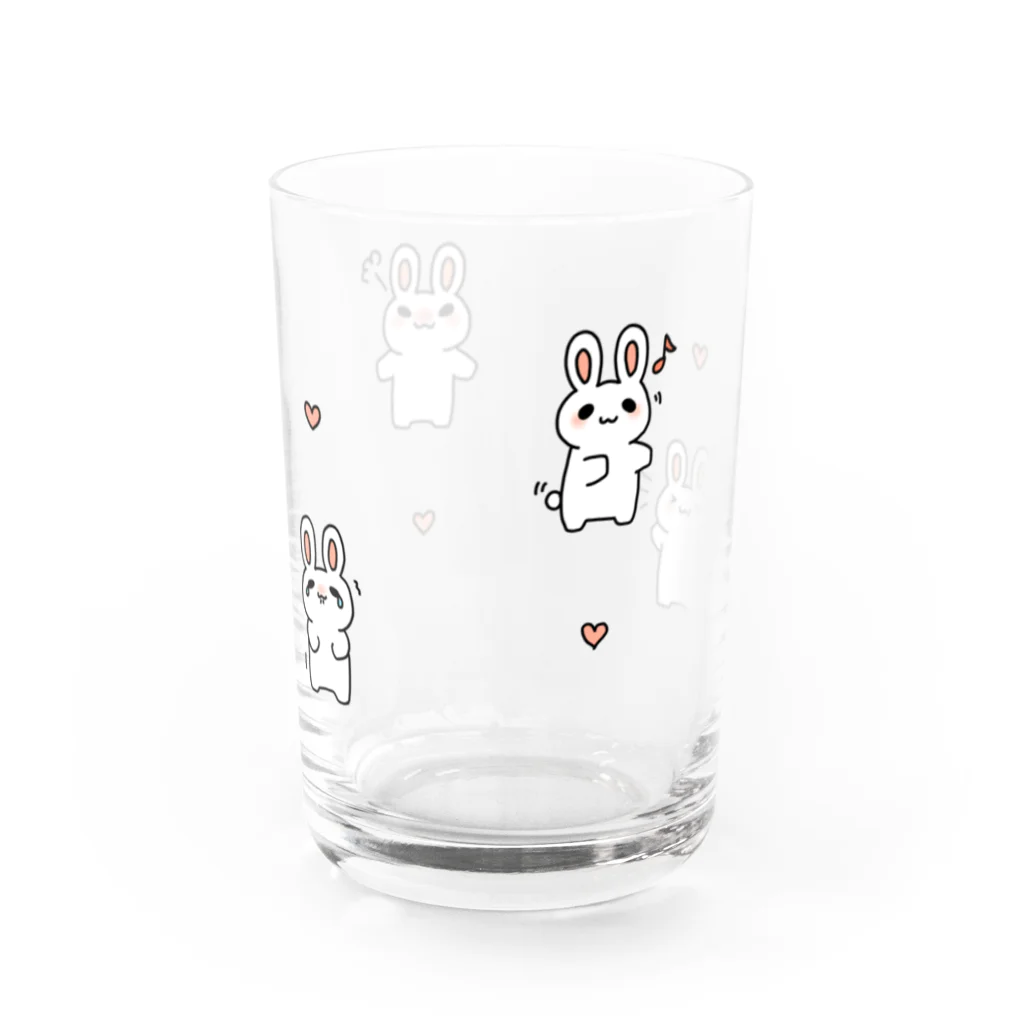 可愛いショップの喜怒哀楽うさぎ Water Glass :right