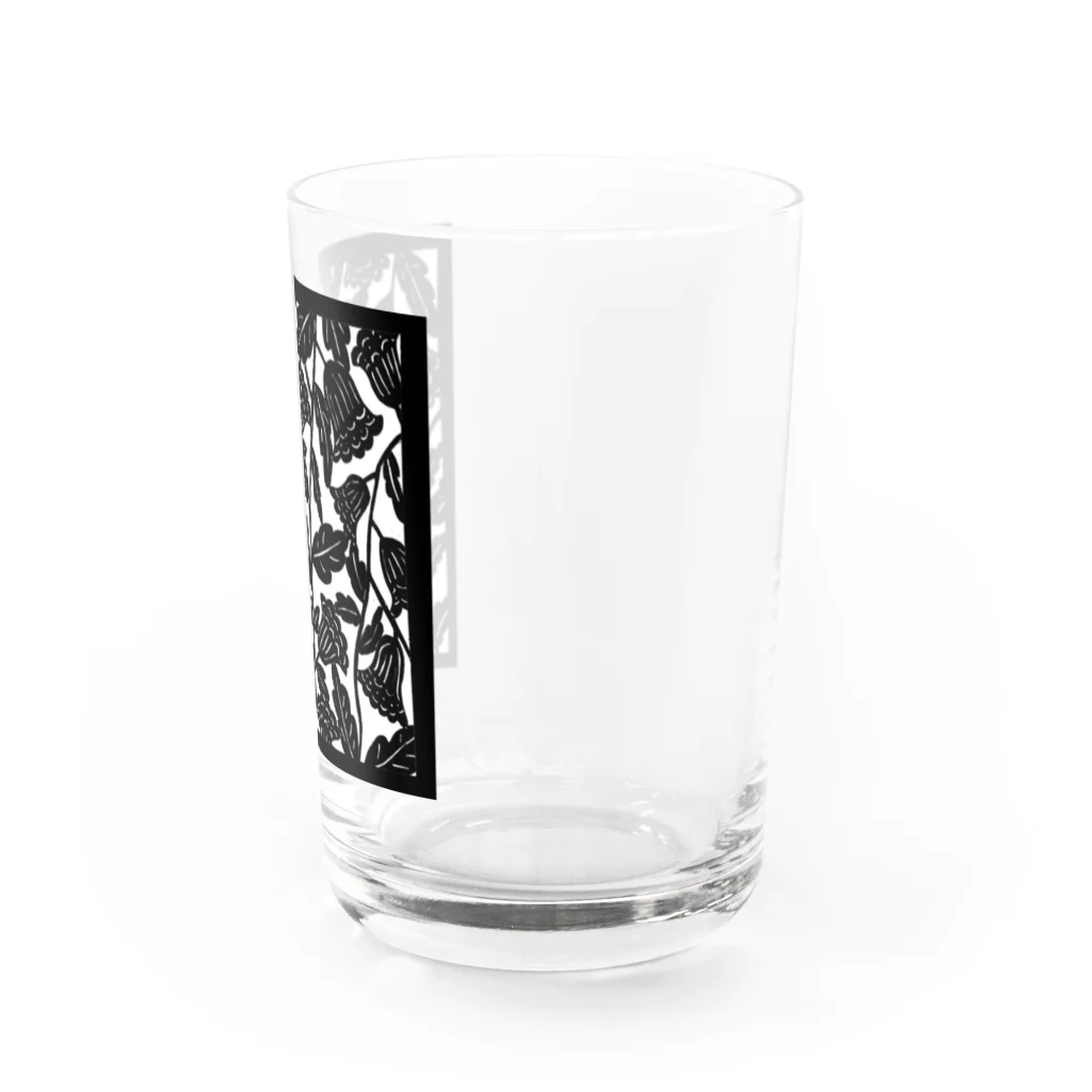 ttt125bの白黒　花　型紙 Water Glass :right