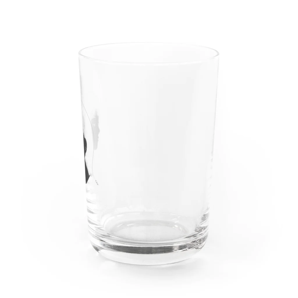 chona shopの黒い横顔1 Water Glass :right