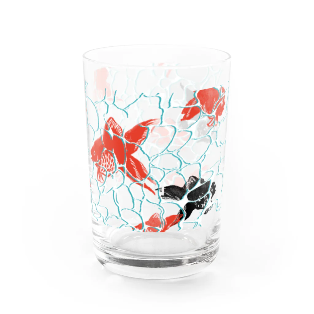 茶屋の揺らぐ金魚のグラス Water Glass :right