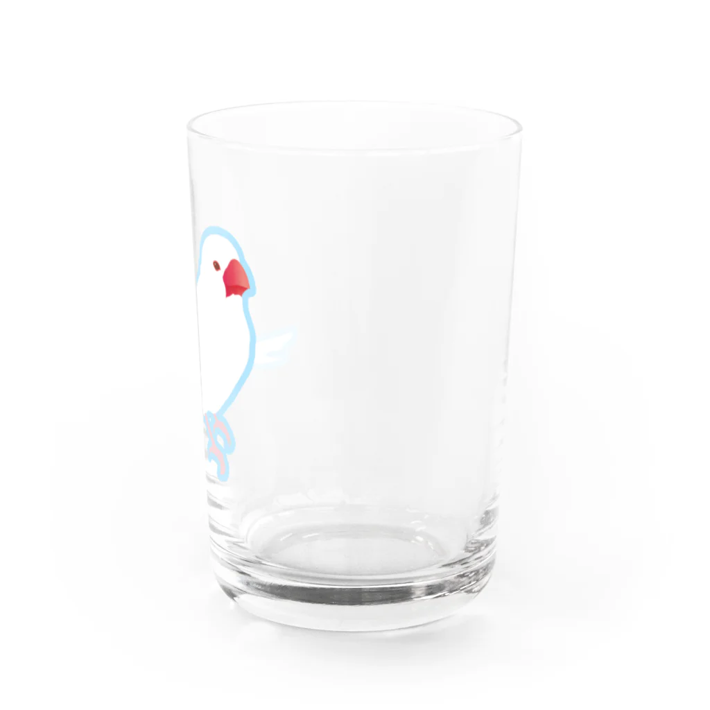 comet-yの白文鳥ワンポイント Water Glass :right