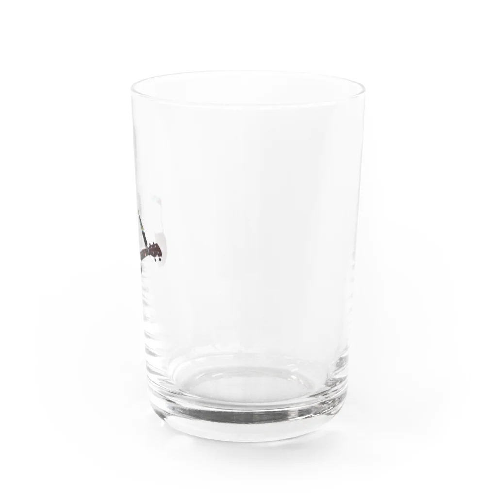 レレちゃんエレクトーン&ウクレレ配信グッズ売り場のレレちゃん愛用ウクレレプリントグラス(背景なし) Water Glass :right
