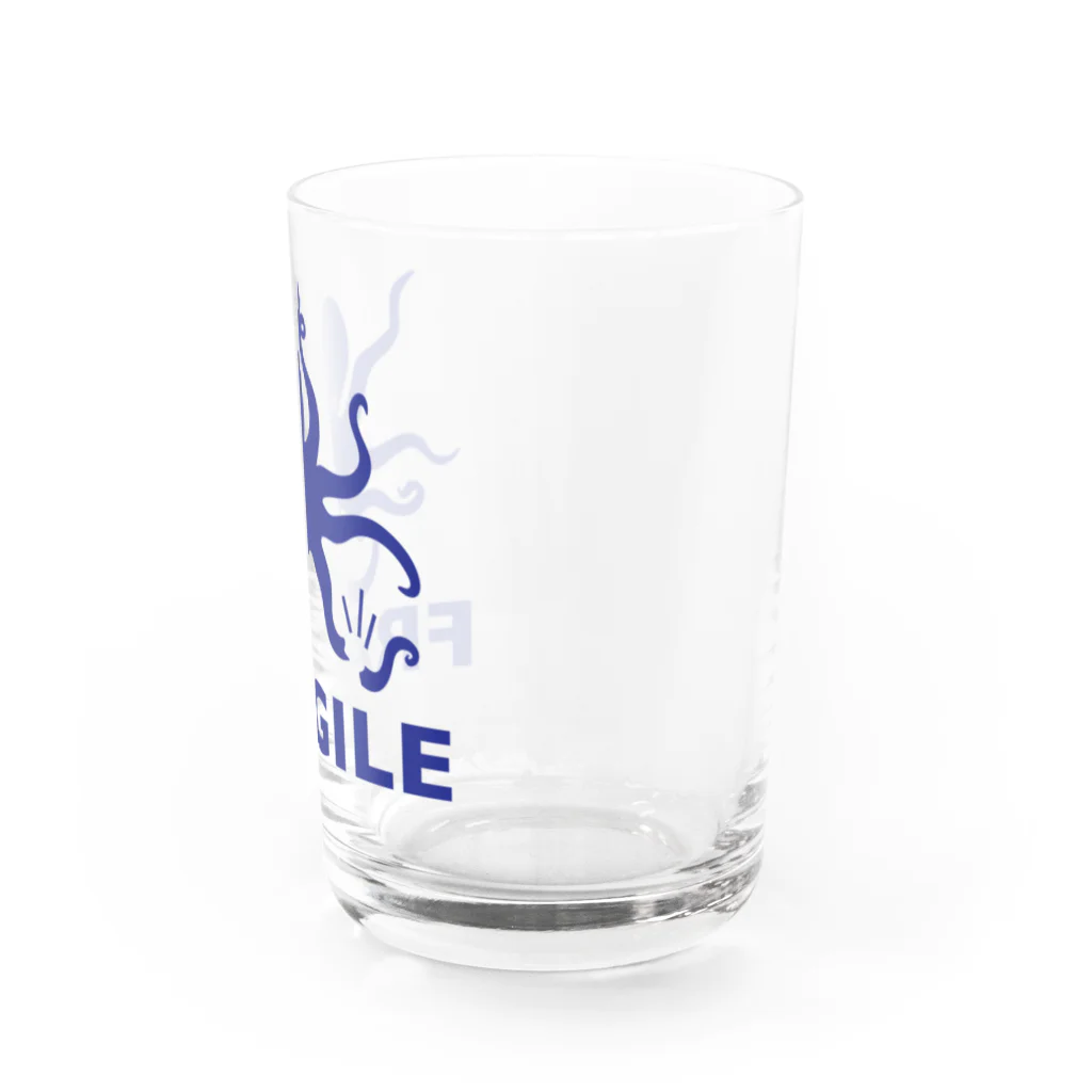 水島ひねのワレモノ注意（青） Water Glass :right