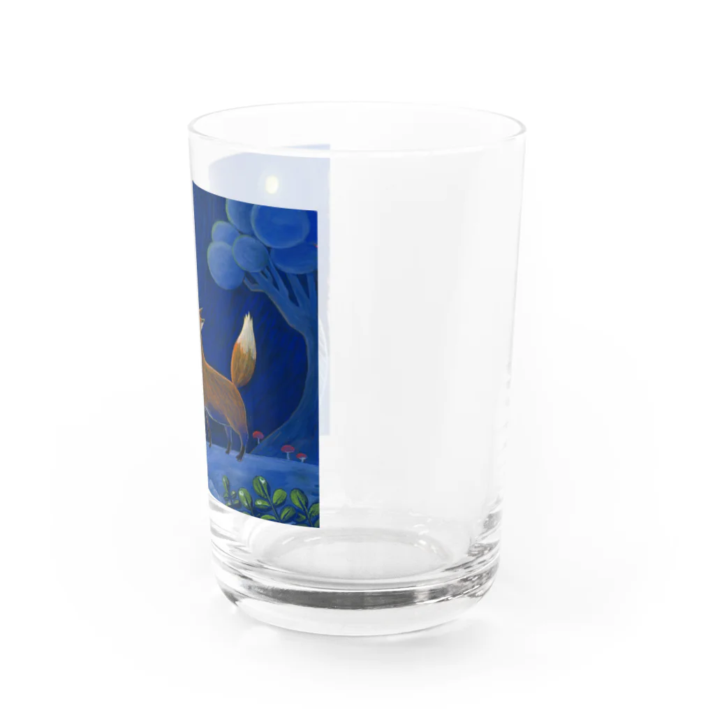 ぶたのたんこぶの夜中のきつね Water Glass :right