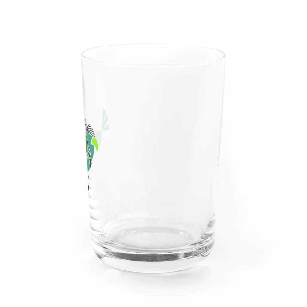 チノサーフアートのPeace pirates green  Water Glass :right