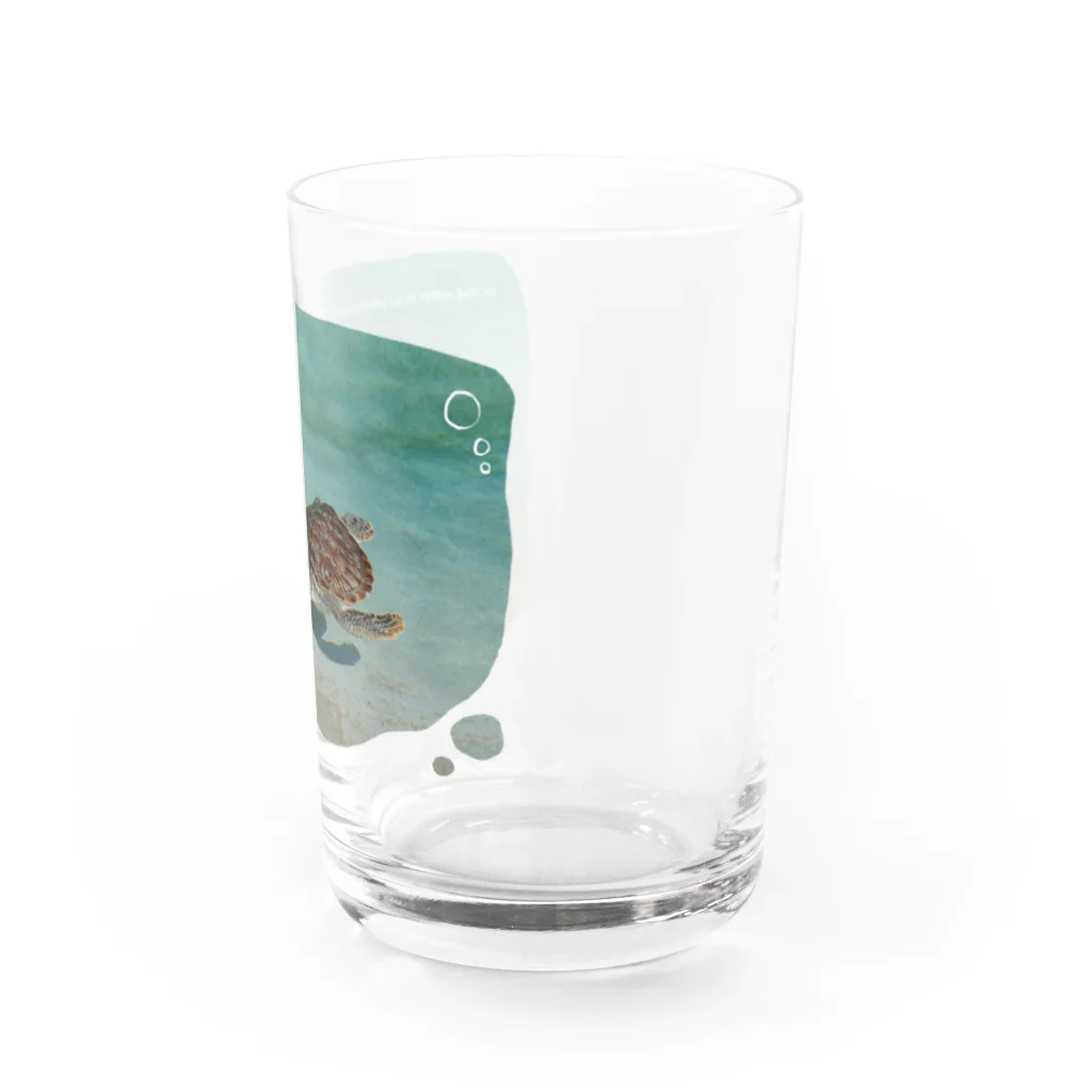 竜の工房・翔 -SUZURI SHOP-のたゆたうウミガメ Water Glass :right