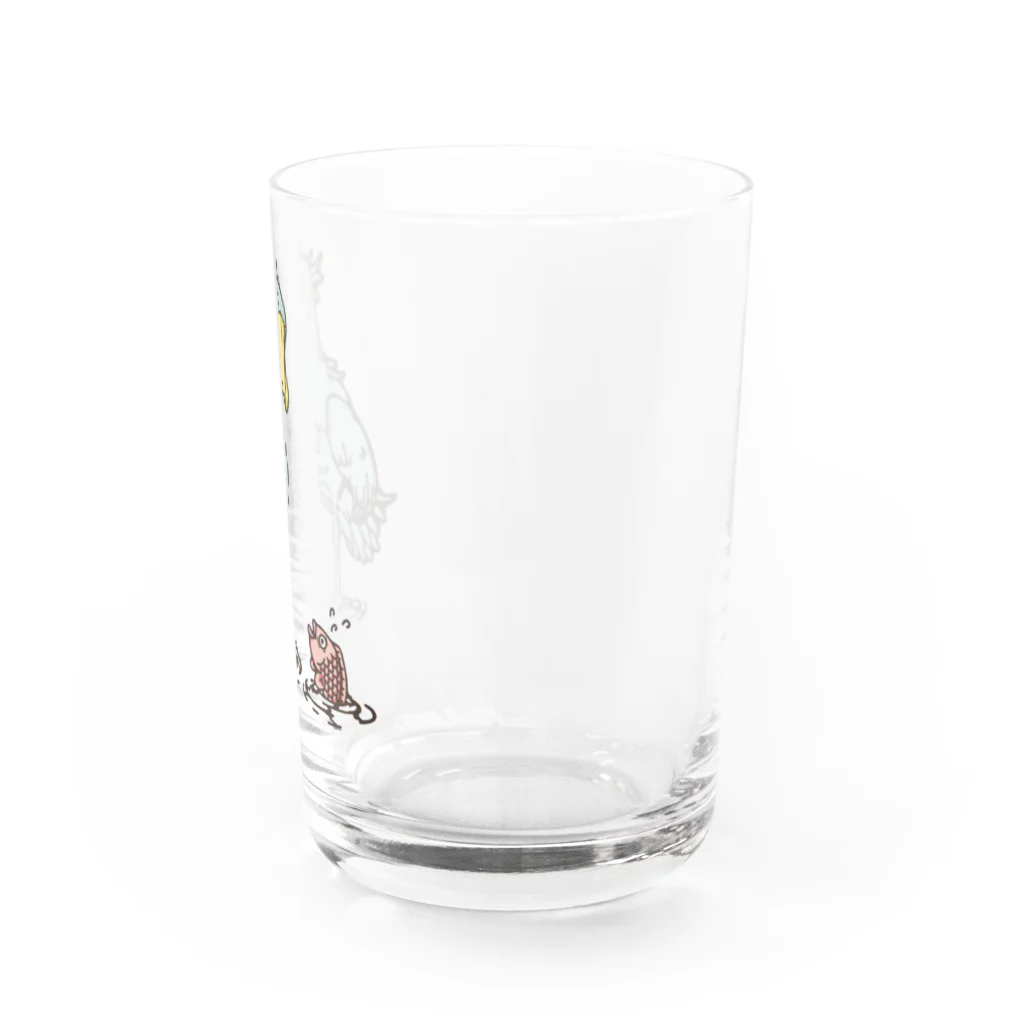 Cɐkeccooのハシビロコウとサカナ‐カラフル Water Glass :right