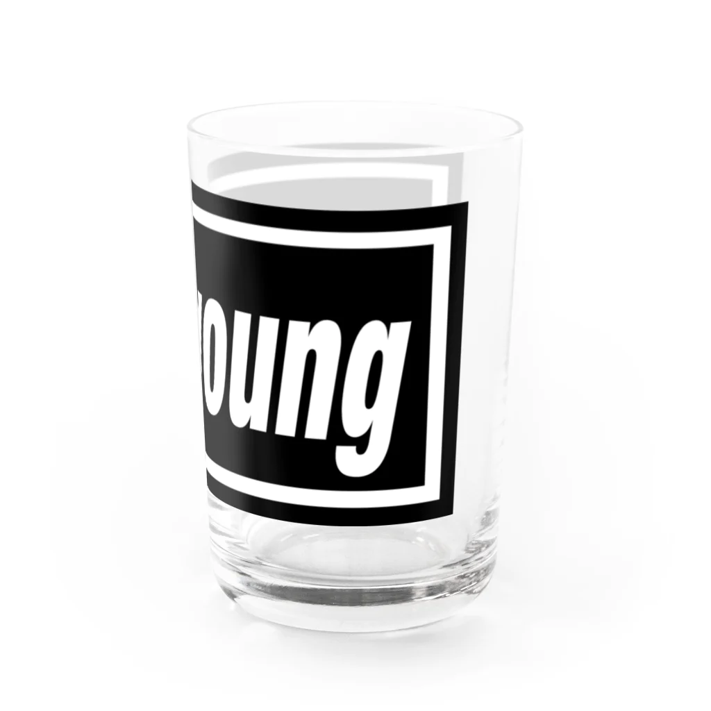 DRIPPEDのstay young-ステイヤング-BOXロゴ Water Glass :right