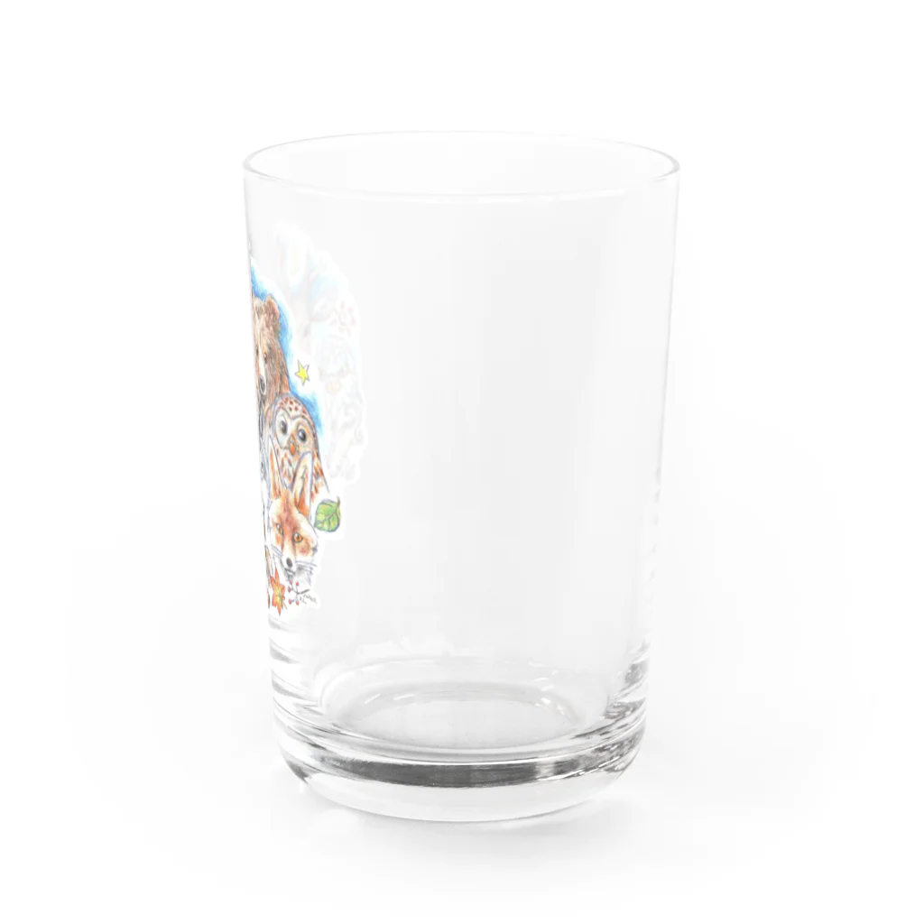 ＰＵＧＬＡＮＤの熊・鹿・フクロウ・オオカミ・キツネ・鷹・イモリ・うさぎ・リス・ジョウビタキ Water Glass :right