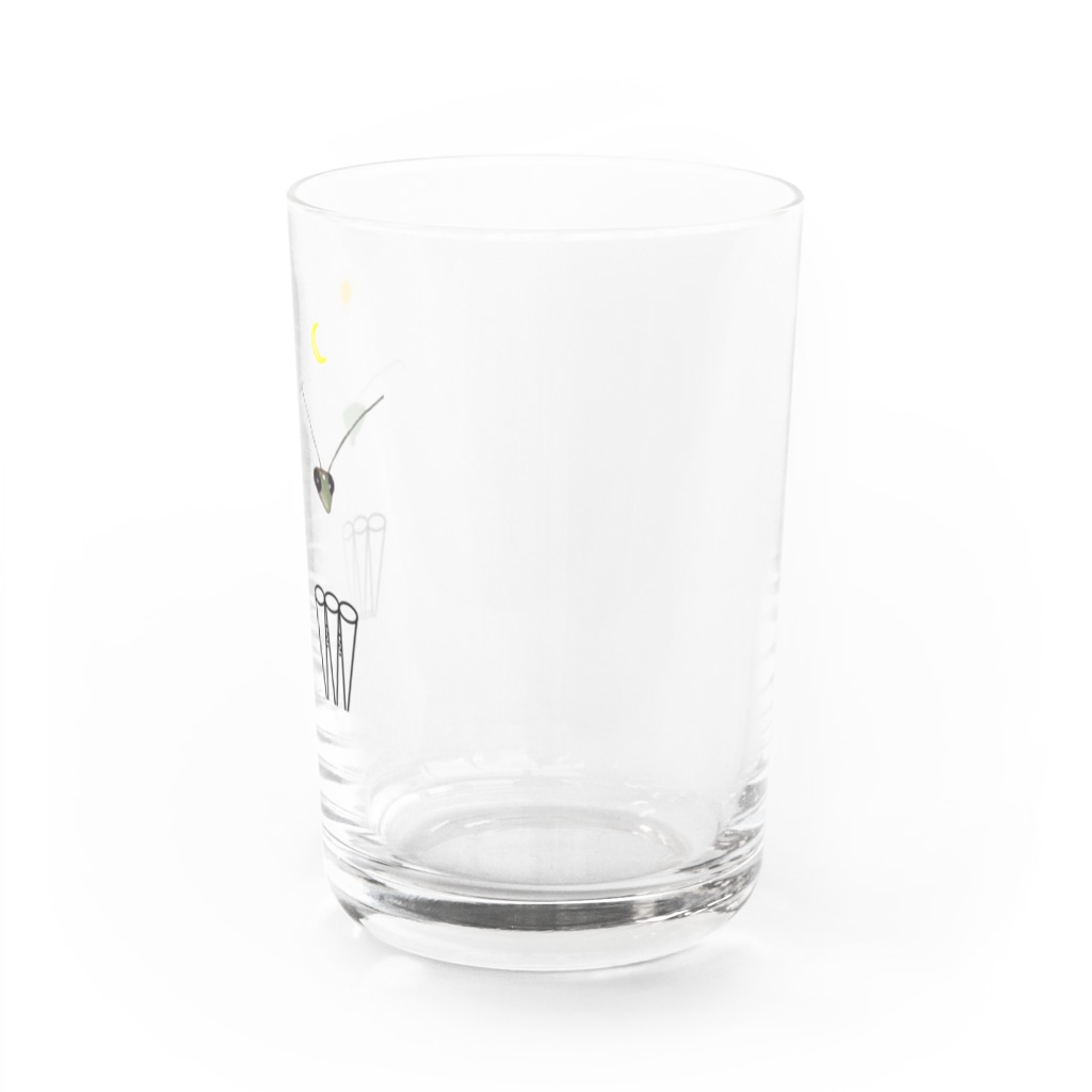 L_arctoaのカマキリの昼と夜の複眼（絵文字、背景透過ver） Water Glass :right