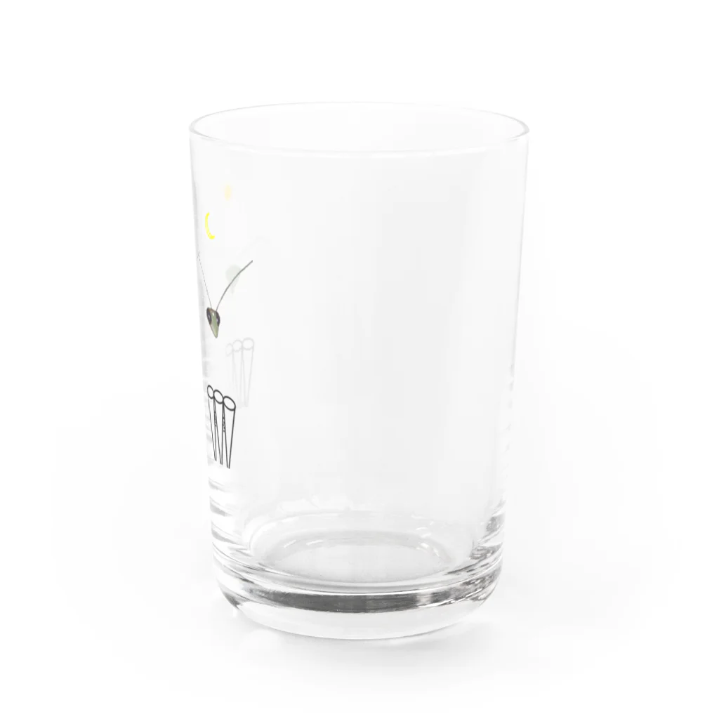 L_arctoaのカマキリの昼と夜の複眼（絵文字、背景透過ver） Water Glass :right