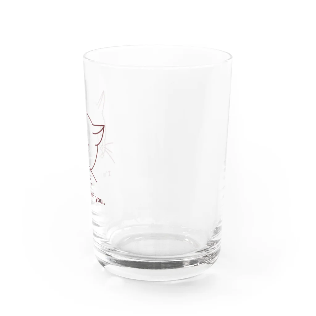 CHOTTOPOINTの警戒中の猫 Water Glass :right