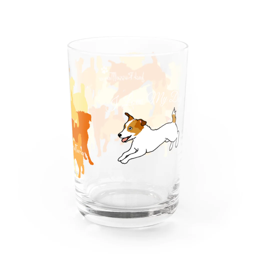 ケパ家のジャックのカモフラ風 オレンジ Water Glass :right