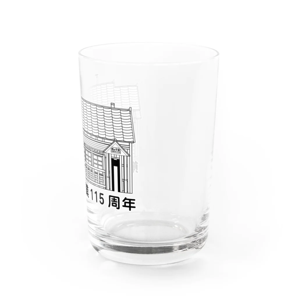 新商品PTオリジナルショップの熊ノ平駅駅舎（モノクロ） Water Glass :right