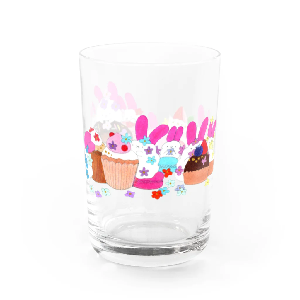 もふもふ達の秘密の花暮らしsuzuri店の春のもふもふスイーツフェア Water Glass :right