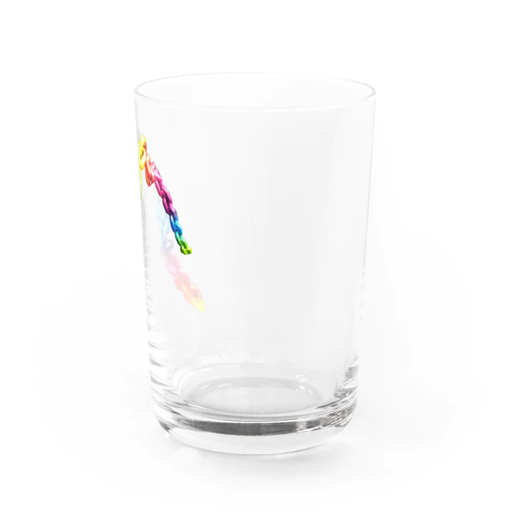 ナグラクラブ デザインのくさりレインボー 3 Water Glass :right