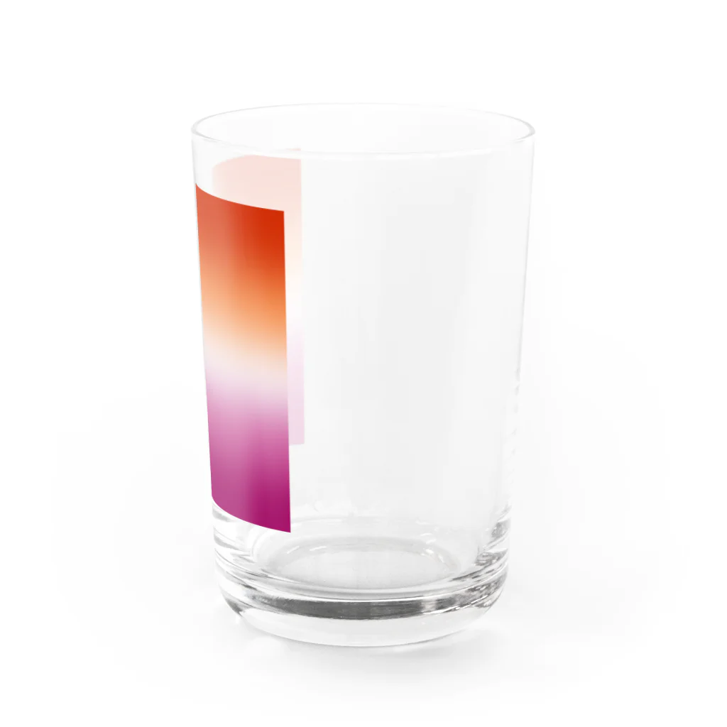 ぽぬぞぬのグラデーション　プライドフラッグ　レズビアン Water Glass :right