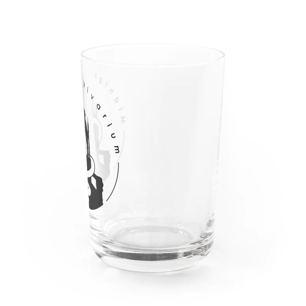 真夜中のビバリウムの真夜ビバロゴ（黒） Water Glass :right