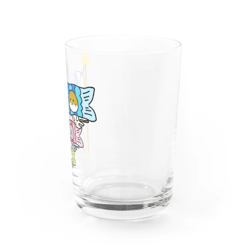 むみのこどもの日 鯉のぼりな猫たち Water Glass :right