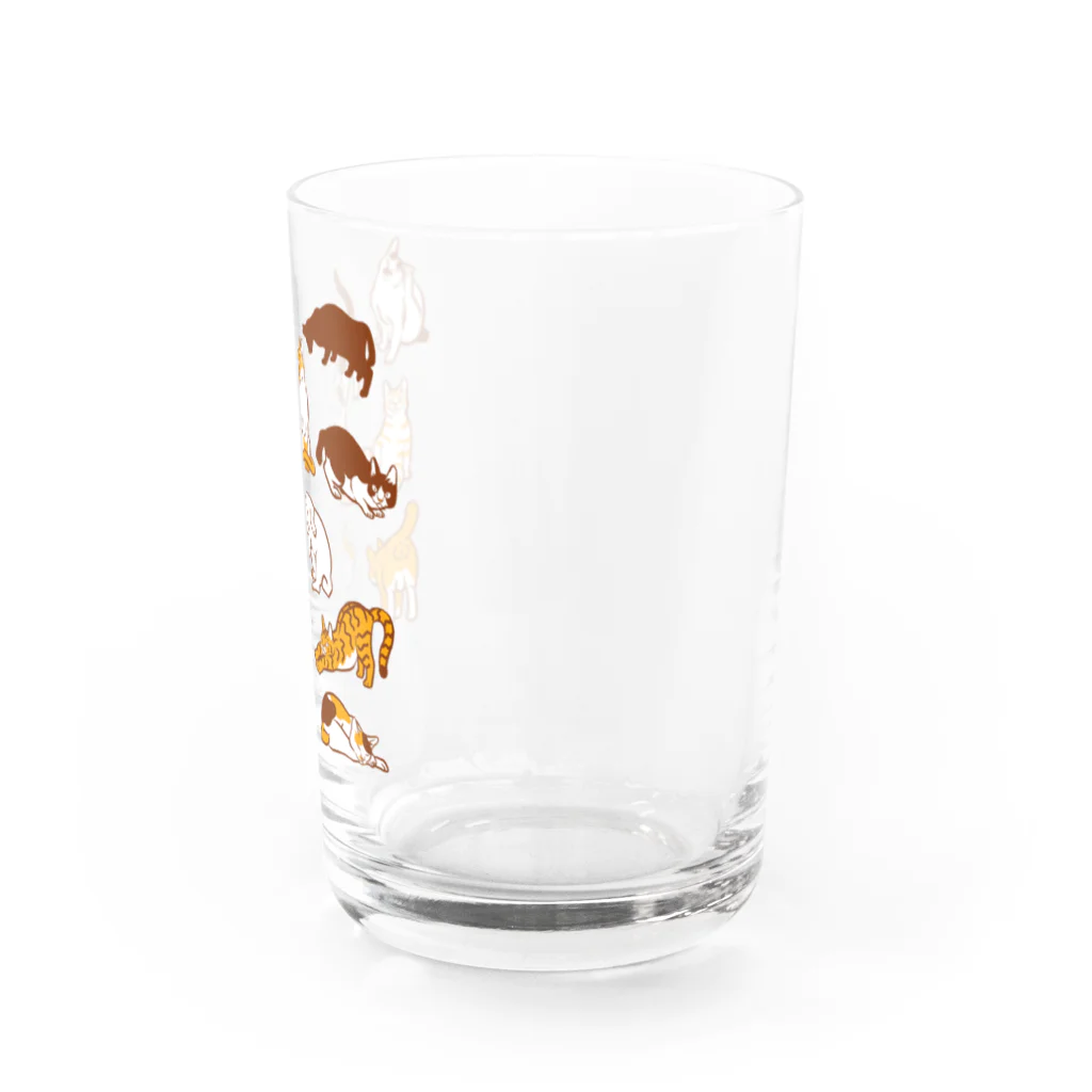 でんや　SUZURI店の雲猫 Water Glass :right