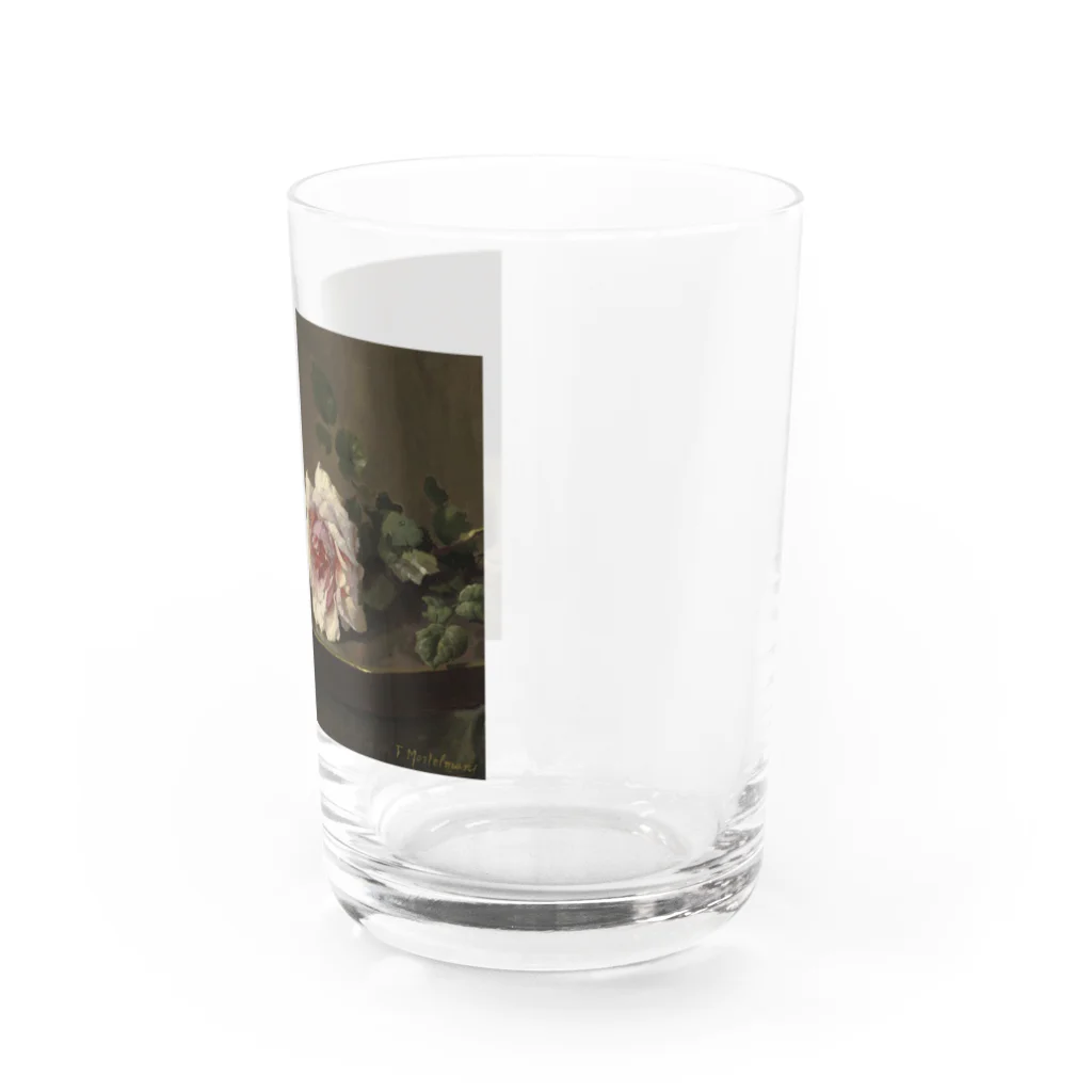 花名画アートグッズのフランス・モルテルマン《Prince-de-Bulgarie 2つのバラ》 Water Glass :right