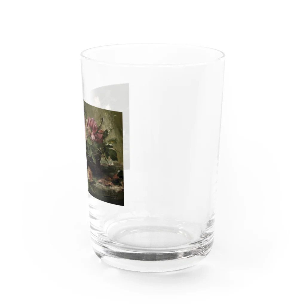 花名画アートグッズのフランス・モルテルマン《バスケットのピンクの薔薇》 Water Glass :right