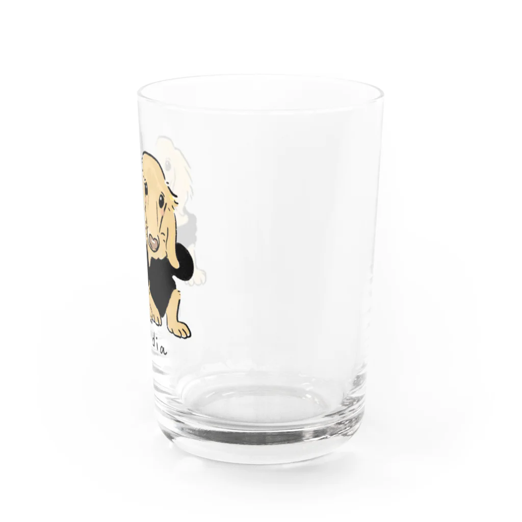 遥ん/犬顔絵　の「保護犬カフェ支援」グッズ パルさんダイヤさん Water Glass :right