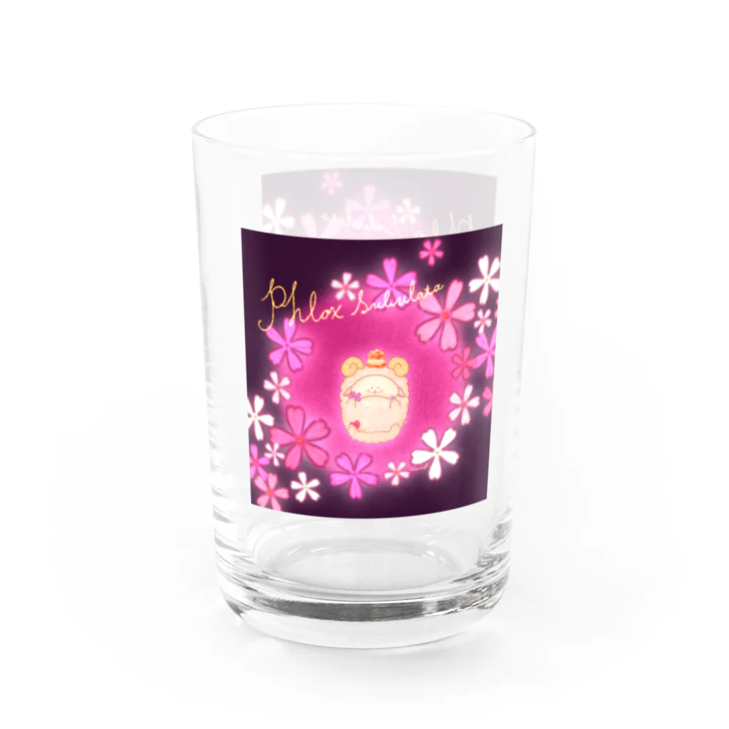 どるちぇ＊うさぎの《ボタニカル》＊芝桜×ひつじ＊誕生日花 Water Glass :right