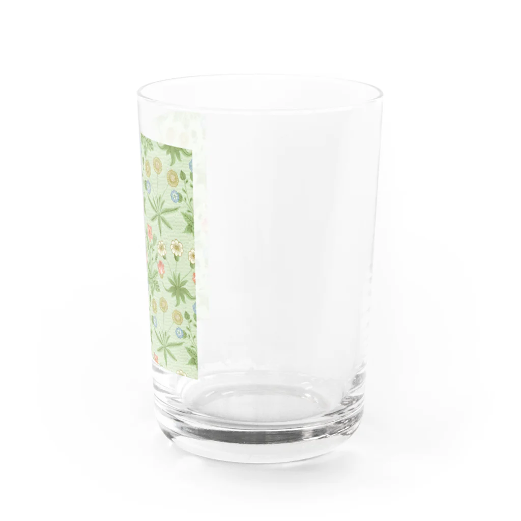 花名画アートグッズのウィリアム・モリス《デイジー》グリーンver. Water Glass :right