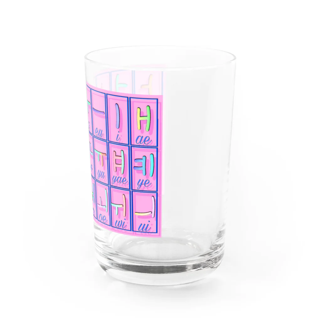 LalaHangeulのハングル母音とローマ字の対応表 Water Glass :right