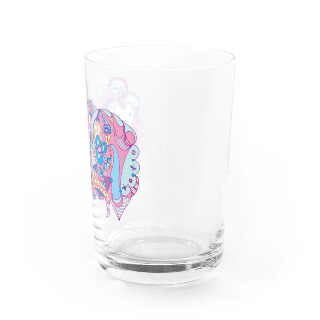 模様動物(鈴木りさむーん)の模様動物 ひつじ_awa Water Glass :right