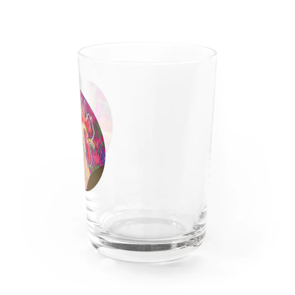 蛍烏賊屋の絨毯柄と鶏 Water Glass :right