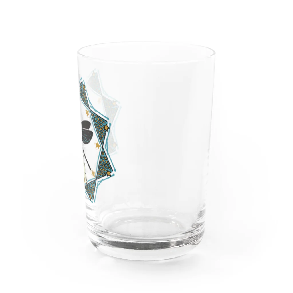 Grün Libelle商店のハグロトンボとねこちゃん Water Glass :right