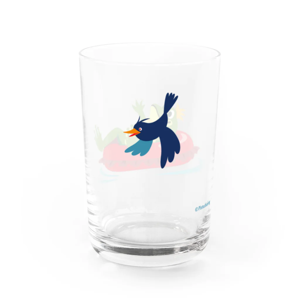 PistachioFrog@SUZURIの浮き輪カエル Water Glass :right