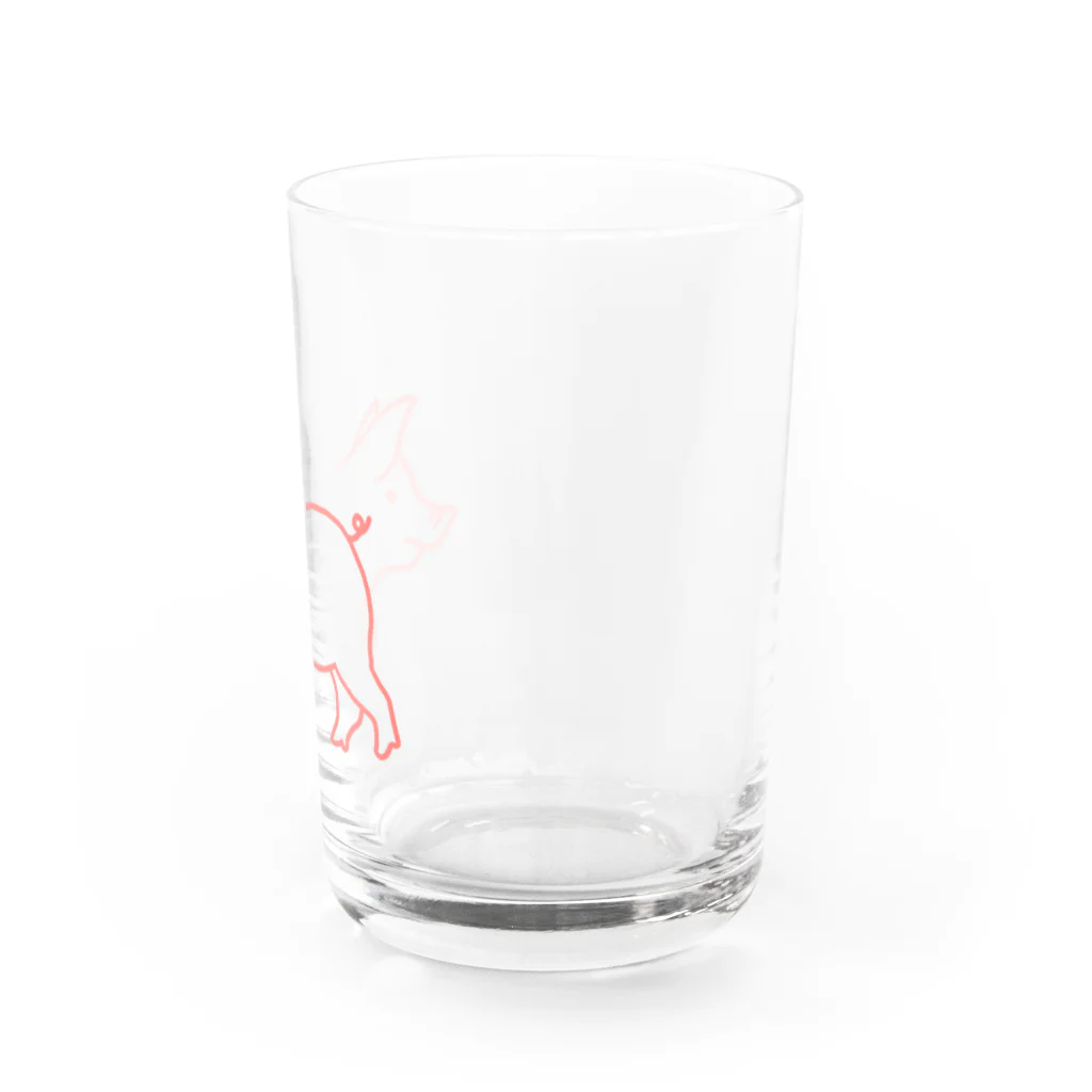 liliumのピンク豚【線】 Water Glass :right