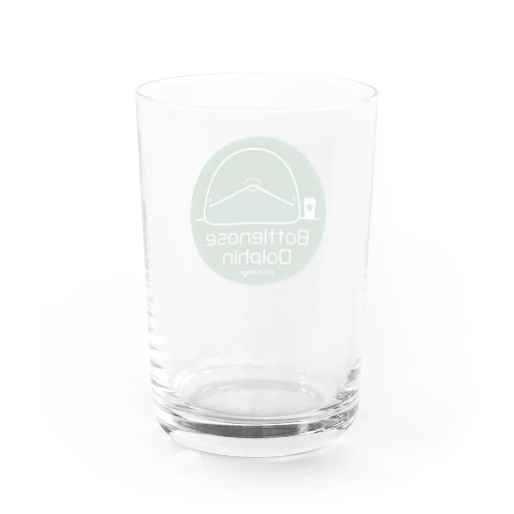 Kinkadesign うみのいきものカワイイShopのハンドウイルカ_Cafeステッカーデザイン Water Glass :right